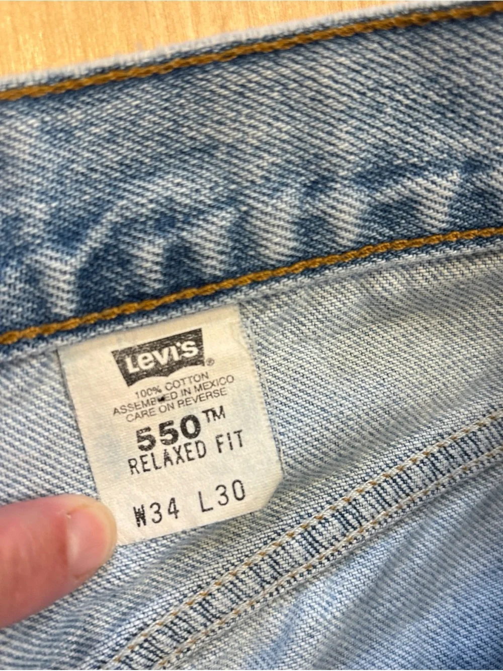 Vintage Levi'S 550 Relaxed Fit Jeans Mens USA 90's 34x30 Black Wing Red Tab